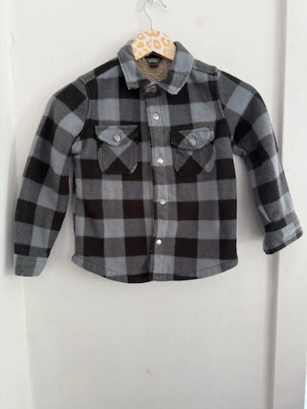 Eddie Bauer Kids Sherpa Lined Button Front Fleece Shirt | Size 6/7